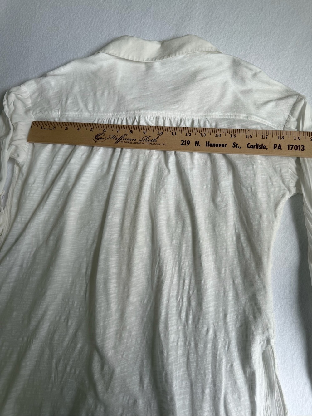 Anthropologie Cream Textured Tunic Button Down Blouse Medium Boho - Picture 14 of 15